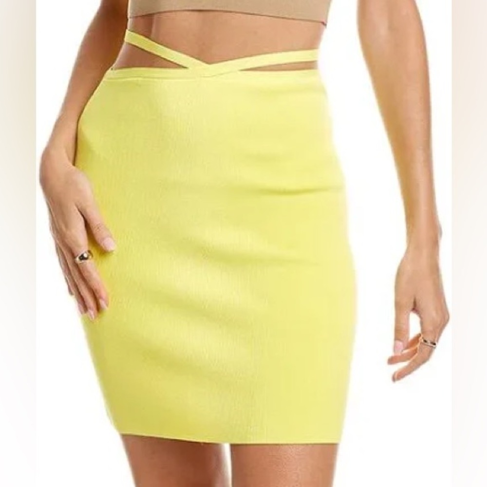 SOLID & STRIPED Vibrant Yellow Stretch Mini Skirt